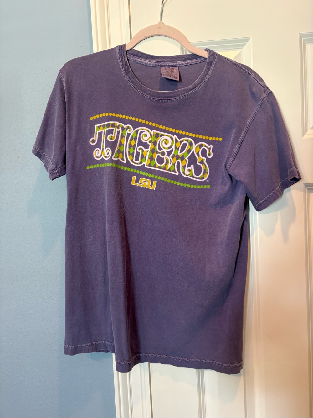 Mardi Gras Tigers Short Sleeve Tee - Purple